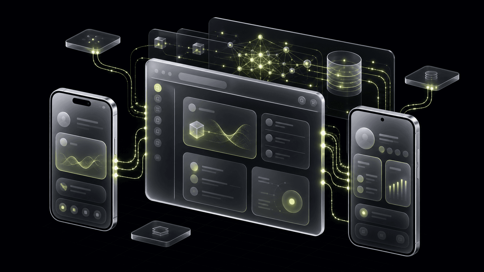 Motivd web workspace connected to iOS and Android apps through a shared intelligence layer